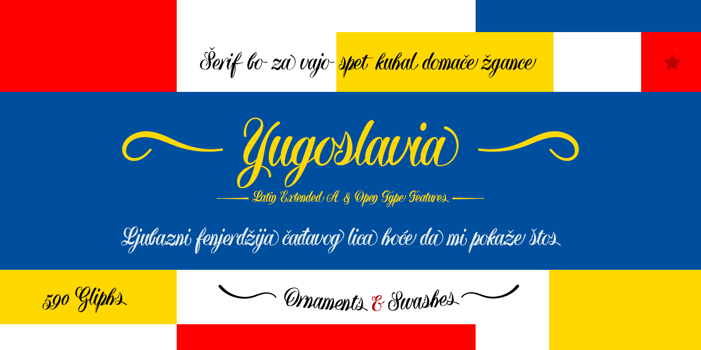 Beispiel einer Yugoslavia Regular-Schriftart